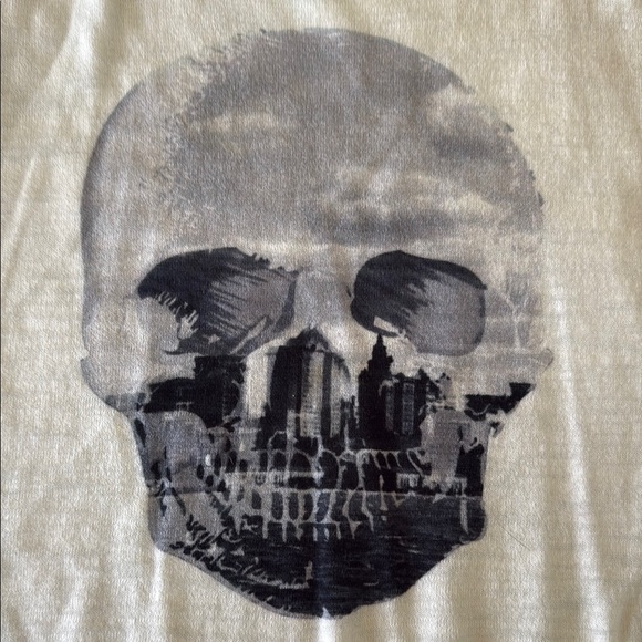 Skull cashmere White Tank Top with Skull Print - Picture 5 of 8